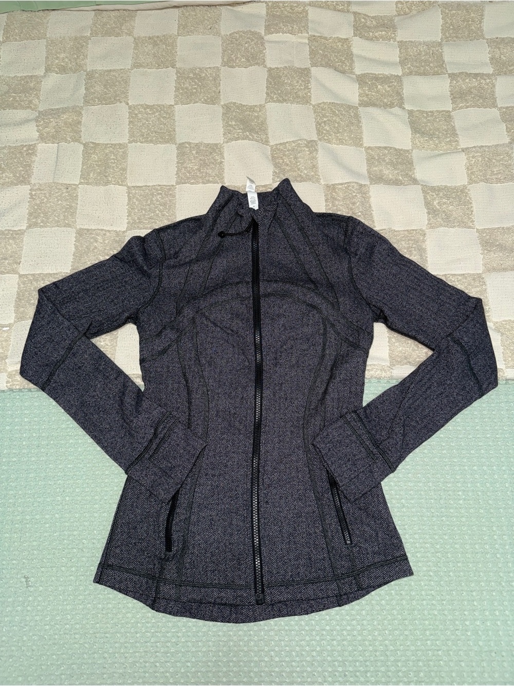 Lululemon Define Jacket Heathered Herringbone Black Gray Size 6